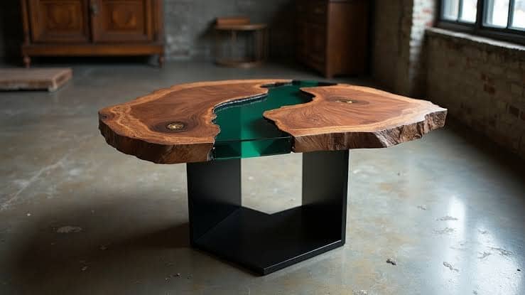 Maintained wooden coffee table and luxury upholstered furniture